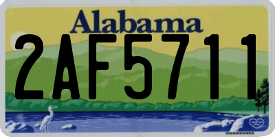 AL license plate 2AF5711