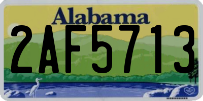 AL license plate 2AF5713