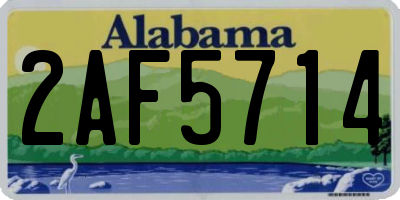 AL license plate 2AF5714
