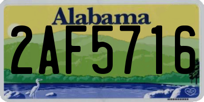 AL license plate 2AF5716