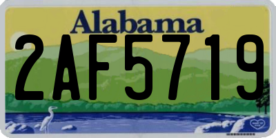AL license plate 2AF5719