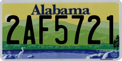 AL license plate 2AF5721