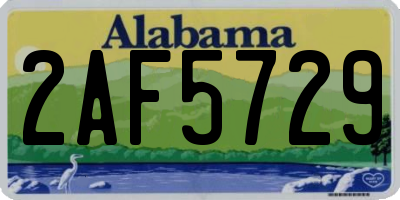 AL license plate 2AF5729