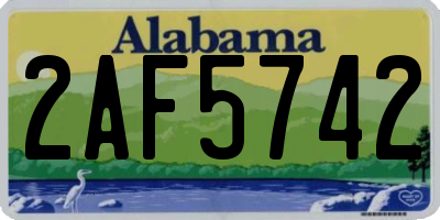 AL license plate 2AF5742