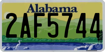 AL license plate 2AF5744