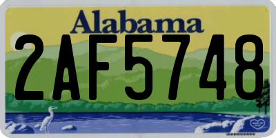 AL license plate 2AF5748