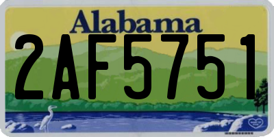AL license plate 2AF5751