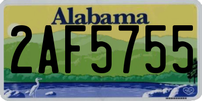AL license plate 2AF5755