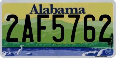 AL license plate 2AF5762