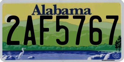 AL license plate 2AF5767