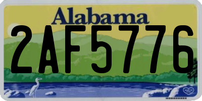 AL license plate 2AF5776