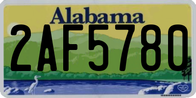 AL license plate 2AF5780