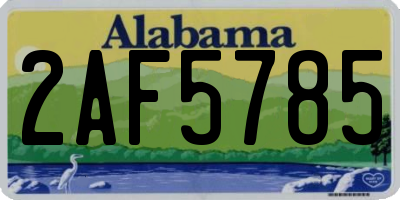 AL license plate 2AF5785