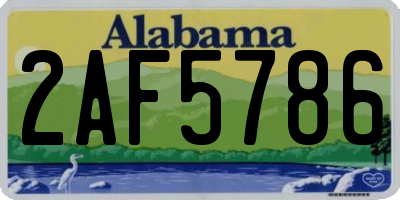 AL license plate 2AF5786
