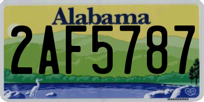 AL license plate 2AF5787
