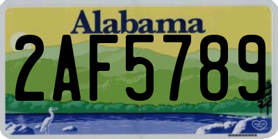 AL license plate 2AF5789