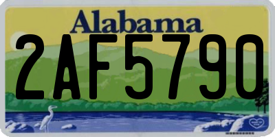 AL license plate 2AF5790
