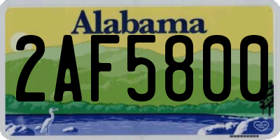 AL license plate 2AF5800