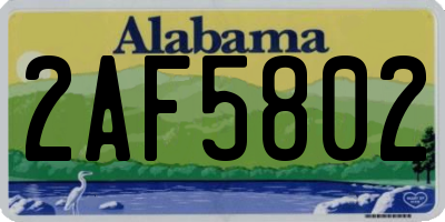 AL license plate 2AF5802