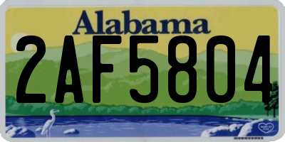 AL license plate 2AF5804