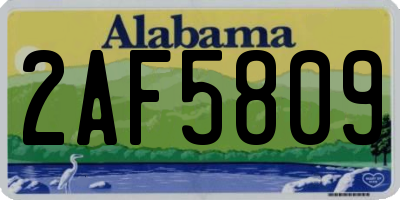 AL license plate 2AF5809