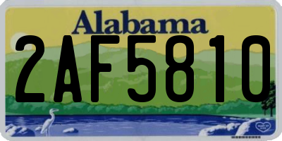 AL license plate 2AF5810