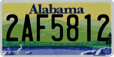 AL license plate 2AF5812