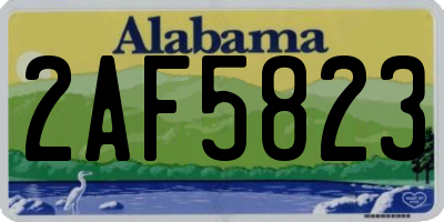 AL license plate 2AF5823