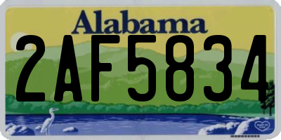 AL license plate 2AF5834