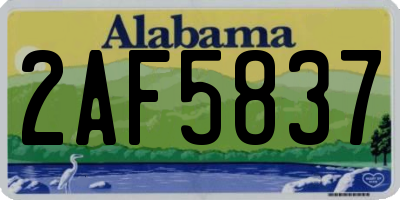 AL license plate 2AF5837