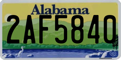 AL license plate 2AF5840