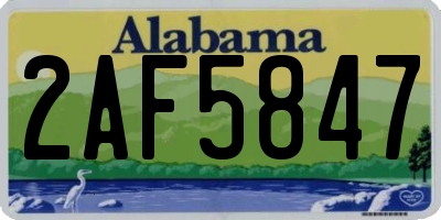 AL license plate 2AF5847