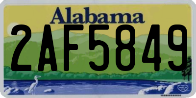 AL license plate 2AF5849
