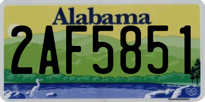 AL license plate 2AF5851