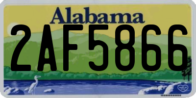 AL license plate 2AF5866