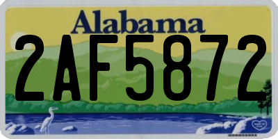 AL license plate 2AF5872