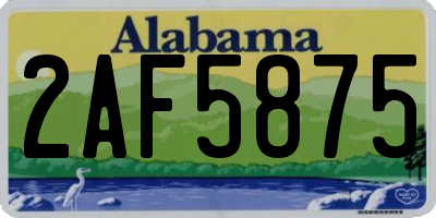AL license plate 2AF5875