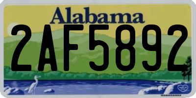AL license plate 2AF5892