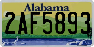 AL license plate 2AF5893