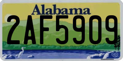 AL license plate 2AF5909