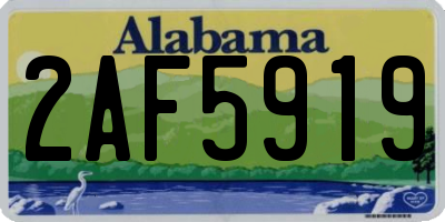 AL license plate 2AF5919