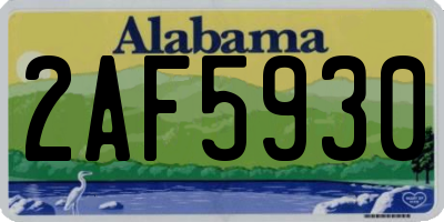 AL license plate 2AF5930