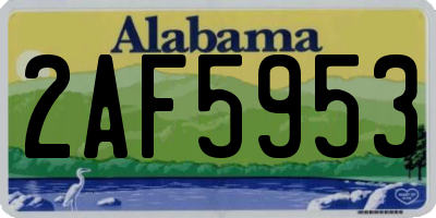 AL license plate 2AF5953