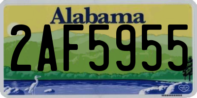 AL license plate 2AF5955