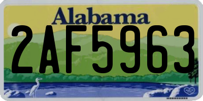 AL license plate 2AF5963