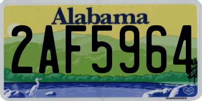 AL license plate 2AF5964