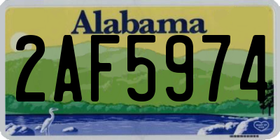 AL license plate 2AF5974