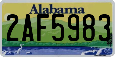 AL license plate 2AF5983