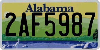 AL license plate 2AF5987