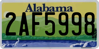 AL license plate 2AF5998